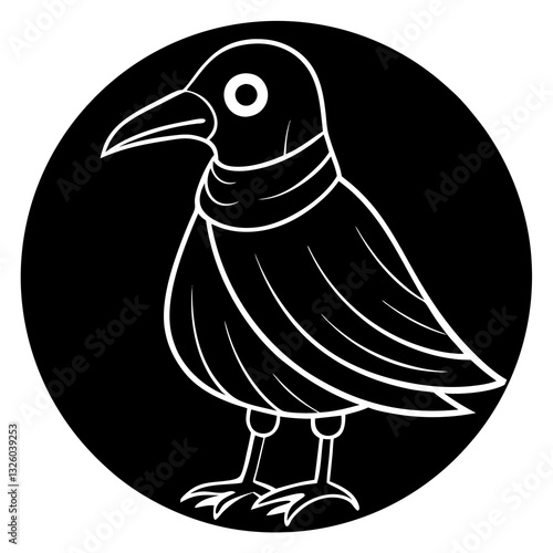 Black plague gull silhouette vector illustration