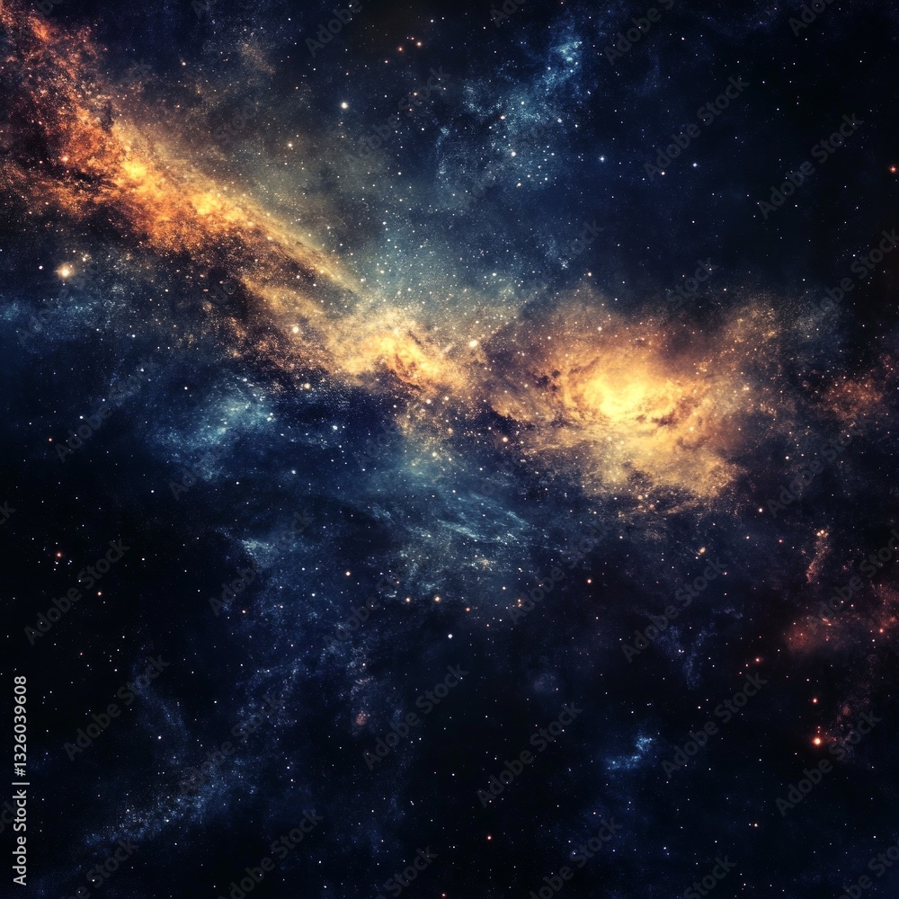 Fototapeta premium Vast Cosmic Nebula with Beautiful Colors and Stars in Space