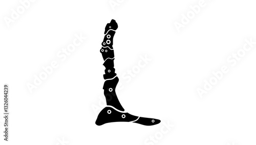 prosthetic leg, black isolated silhouette
