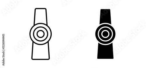 Kazoo vector icon set black filled and outlined style.
