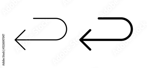Send back vector icon set black filled and outlined style.