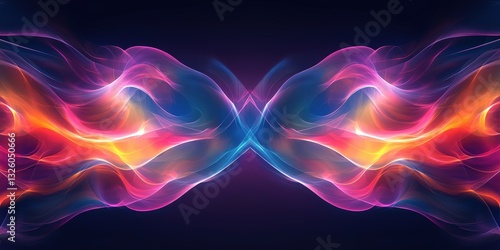 An abstract burst of vibrant colors in a dynamic swirl of curved lines evokes lively motion and boundless energy. The vivid hues dance rhythmically, creating an exhilarating visual symphony.  