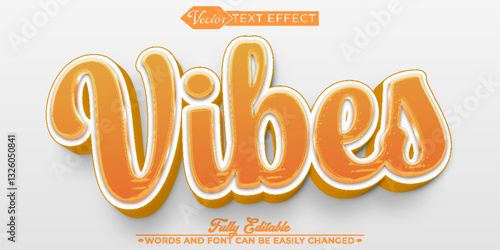 Cartoon Orange Vibes Vector Editable Text Effect Template