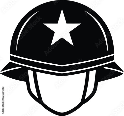 military helmet silhouette vector illustration