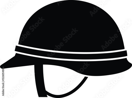 military helmet silhouette vector illustration