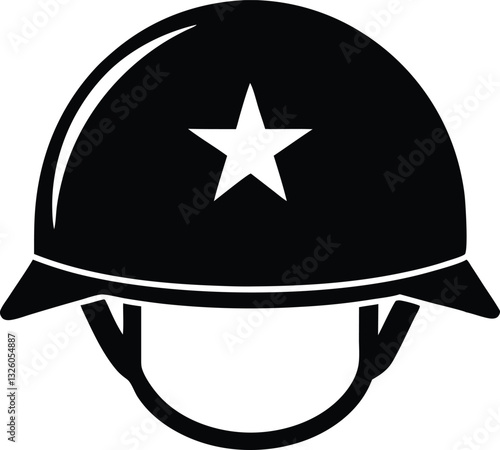 military helmet silhouette vector illustration