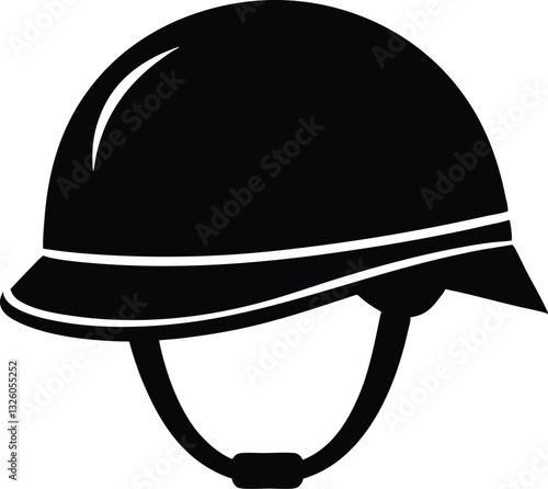 military helmet silhouette vector illustration