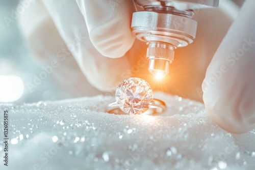 Jewelry Appraisal Process Demonstrating the Use of Advanced Technology in Evaluating a Diamond Ring's Value