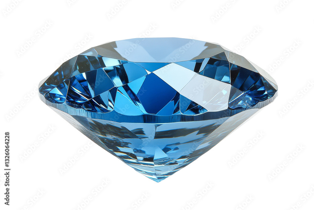 Blue diamond with clear facets on transparent background Blue diamond with clear facets on transparent background