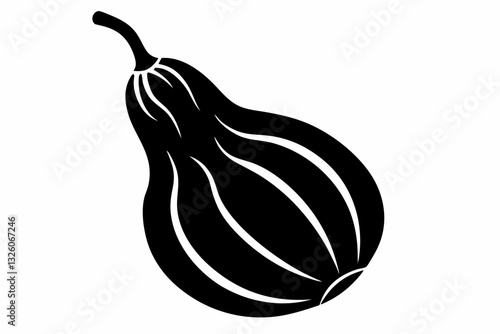 bitter gourd line art silhouette vector illustration