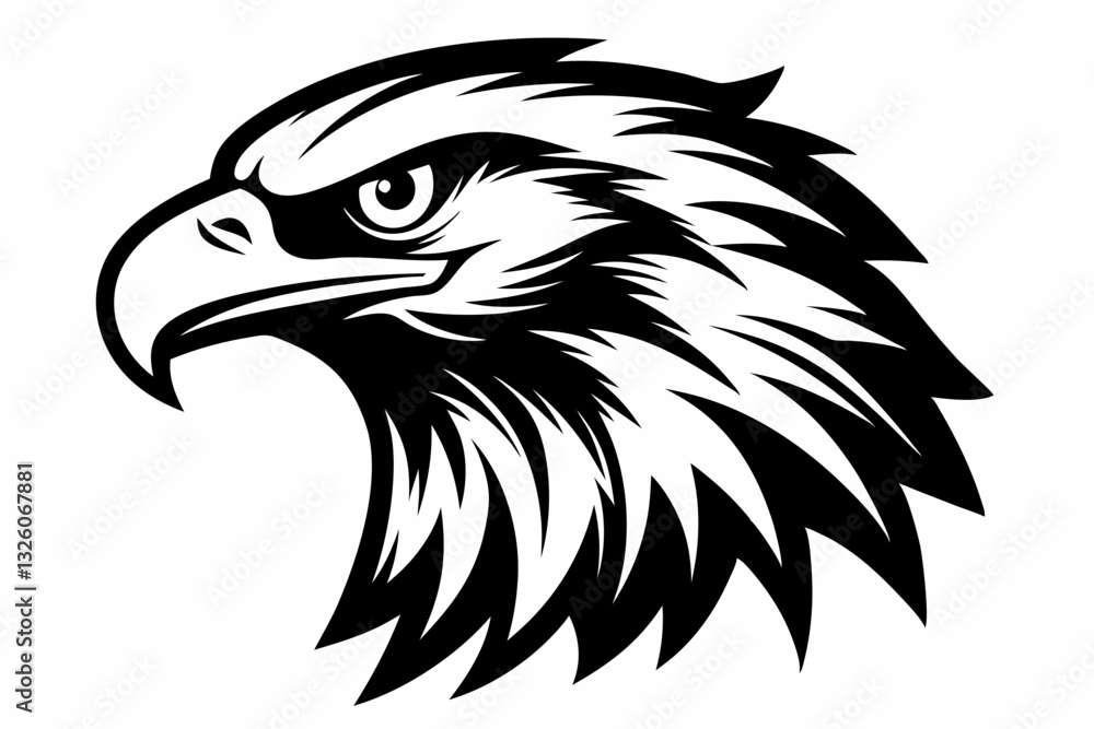 Fototapeta premium eagle head line art silhouette vector illustration