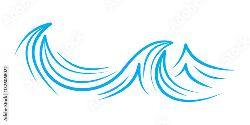 Water big waves border vector