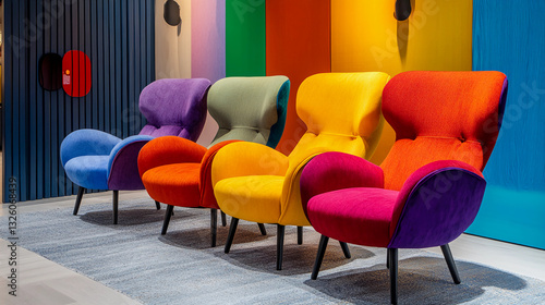 A group of chairs sitting next to each other