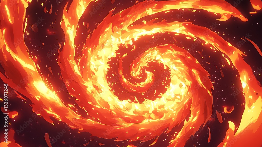 Naklejka premium Abstract red fiery energy spiral graphic background