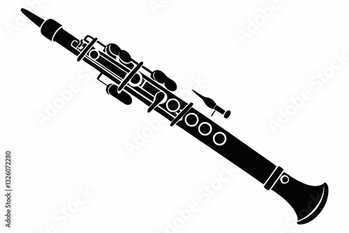 oboe line art silhouette vector illustration