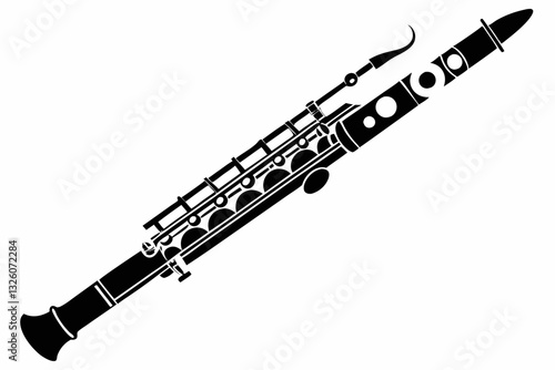 oboe line art silhouette vector illustration