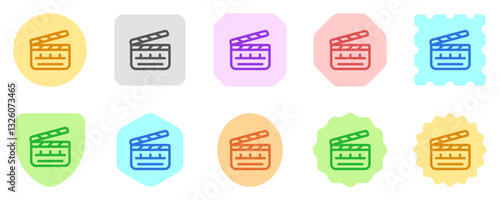 Editable clapperboard, film production, action, scene vector icon. Movie, cinema, entertainment. Part of a big icon set family. Perfect for web and app interfaces, presentations, infographics, etc