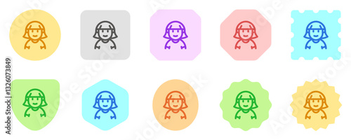 Editable woman with bob haircut avatar vector icon. User, profile, identity, persona. Part of a big icon set family. Perfect for web and app interfaces, presentations, infographics, etc