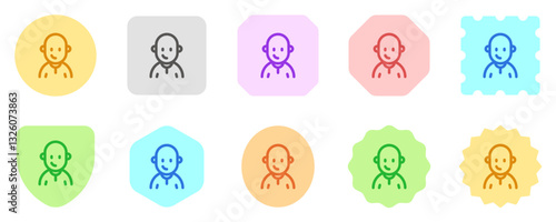 Editable person with clean shaved bald head avatar vector icon. User, profile, identity, persona. Part of a big icon set family. Perfect for web and app interfaces, presentations, infographics, etc