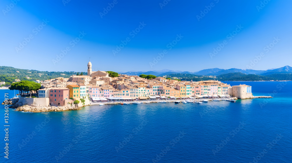 Photorealistic view of Saint-Tropez, capturing the charm of the French Riviera with luxurious yachts, Mediterranean architecture, and a vibrant coastal atmosphere.
Photorealistic view of Saint-Tropez, capturing the charm of the French Riviera with luxurious yachts, Mediterranean architecture, and a vibrant coastal atmosphere.