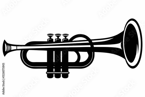 trumpet line art silhouette vector illustration