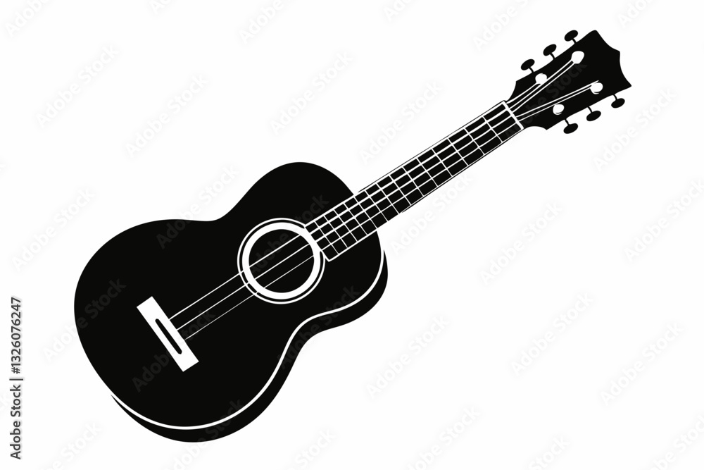 Fototapeta premium ukulele line art silhouette vector illustration