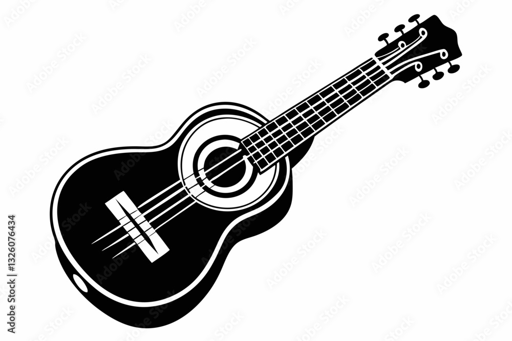 Fototapeta premium ukulele line art silhouette vector illustration