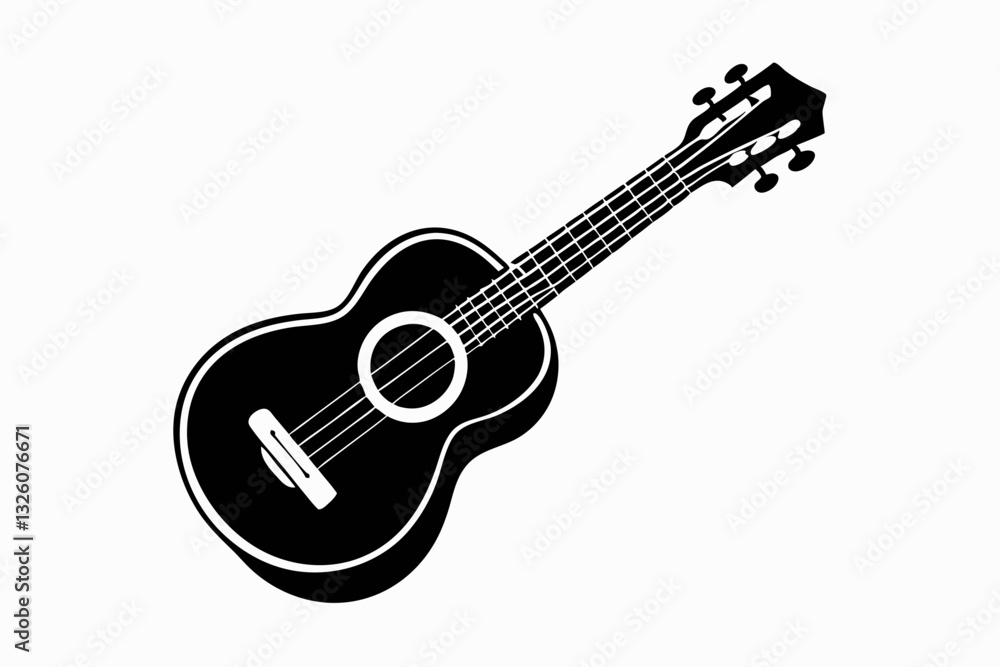 Fototapeta premium ukulele line art silhouette vector illustration