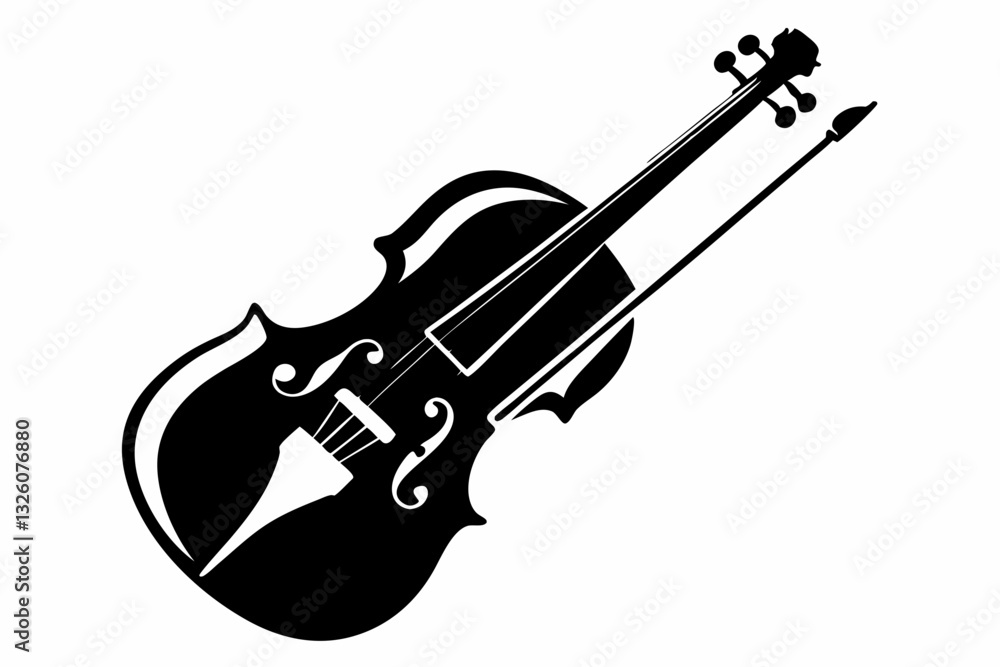 Obraz premium violin line art silhouette vector illustration