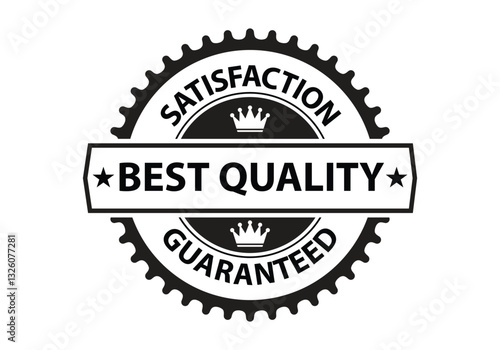 Satisfaction Best Quality Guaranteed Stamp, Sign, Symbol, Icon, Label, Vector Illustration Character. 