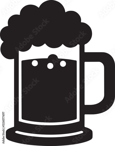Beer mug silhouette icon vector