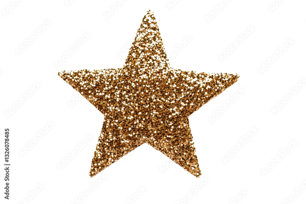 Glittering gold star on transparent background Glittering gold star on transparent background