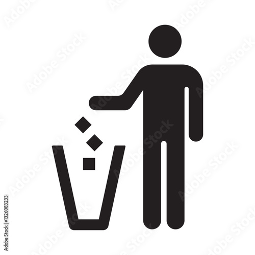 Tidy man symbol does not litter icon keep clean