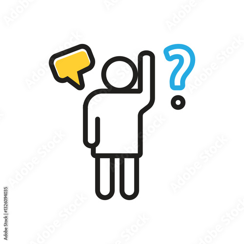 Multi color icon for question