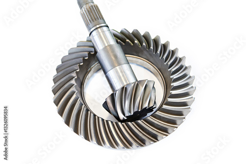 Spiral bevel gear isolated on white