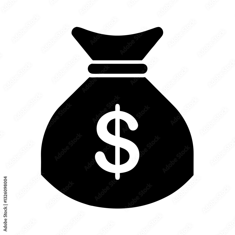 Money bag icon vector illustration for graphic and web design isolated on white background. Money bag icon vector illustration for graphic and web design isolated on white background.