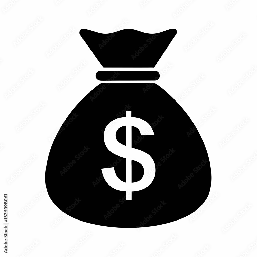 Money bag icon vector illustration for graphic and web design isolated on white background. Money bag icon vector illustration for graphic and web design isolated on white background.