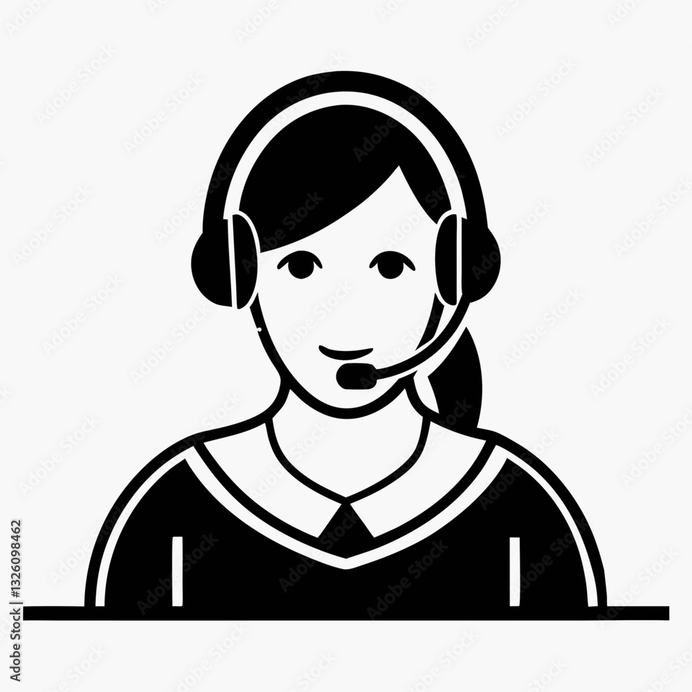 Call centre icon vector male customer service person profile avatar with headset in a glyph pictogram illustration Call centre icon vector male customer service person profile avatar with headset in a glyph pictogram illustration
