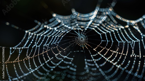 spider web with dew drops