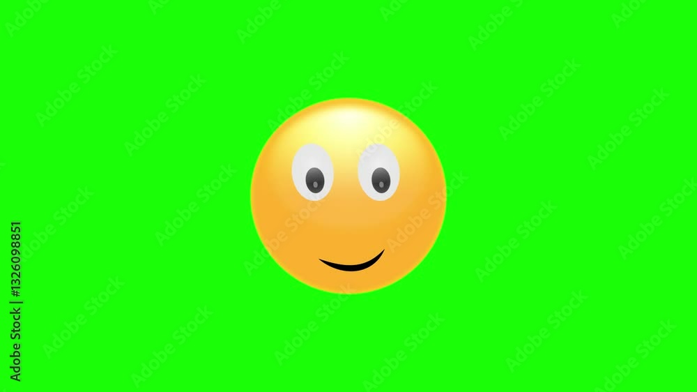Winking Face Animated Emoji Green Screen Transparent Background Stock