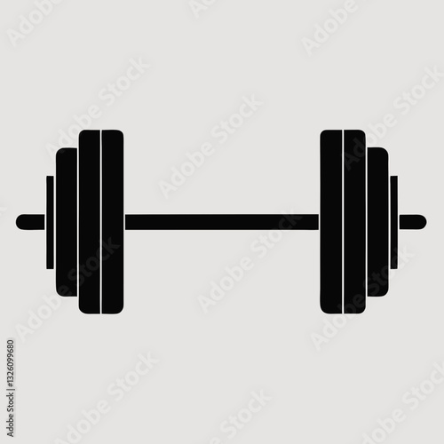 Barbell icon. Flat illustration of barbell vector icon for web