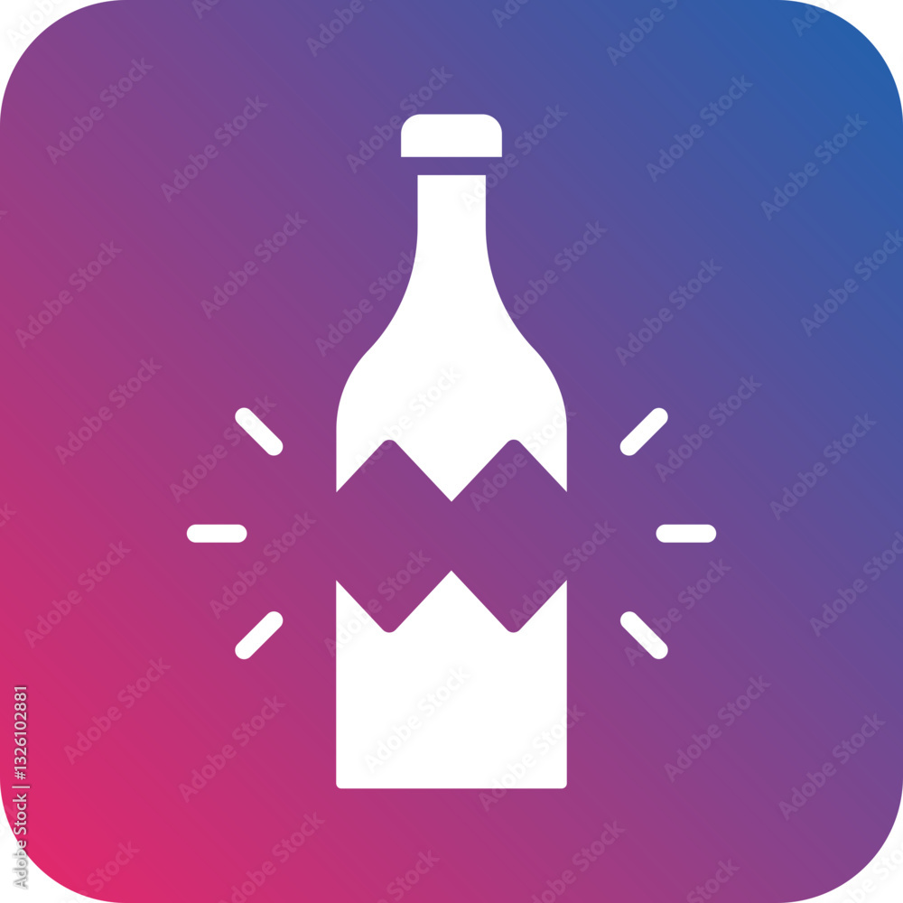 Broken Bottle icon style Broken Bottle icon style