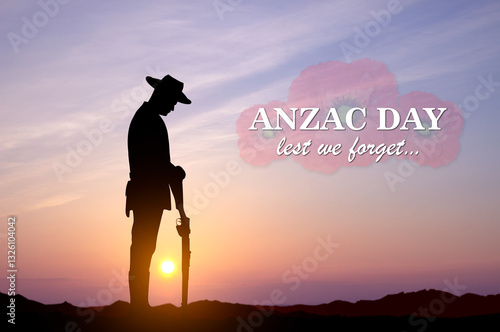Foto Silhouette of soldier paying tribute against the sunset