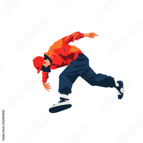 My Simple flat 2D icon breakdance isolated on a white background, vector, flat design, animation design, simple flat 2D icon, minimalist design, clipart 