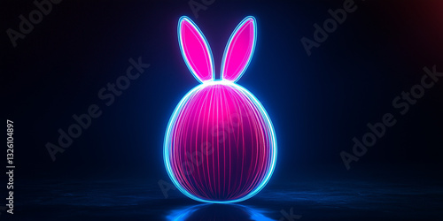 Obraz na płótnie Digital Easter greeting featuring a bunny and an egg w salonie