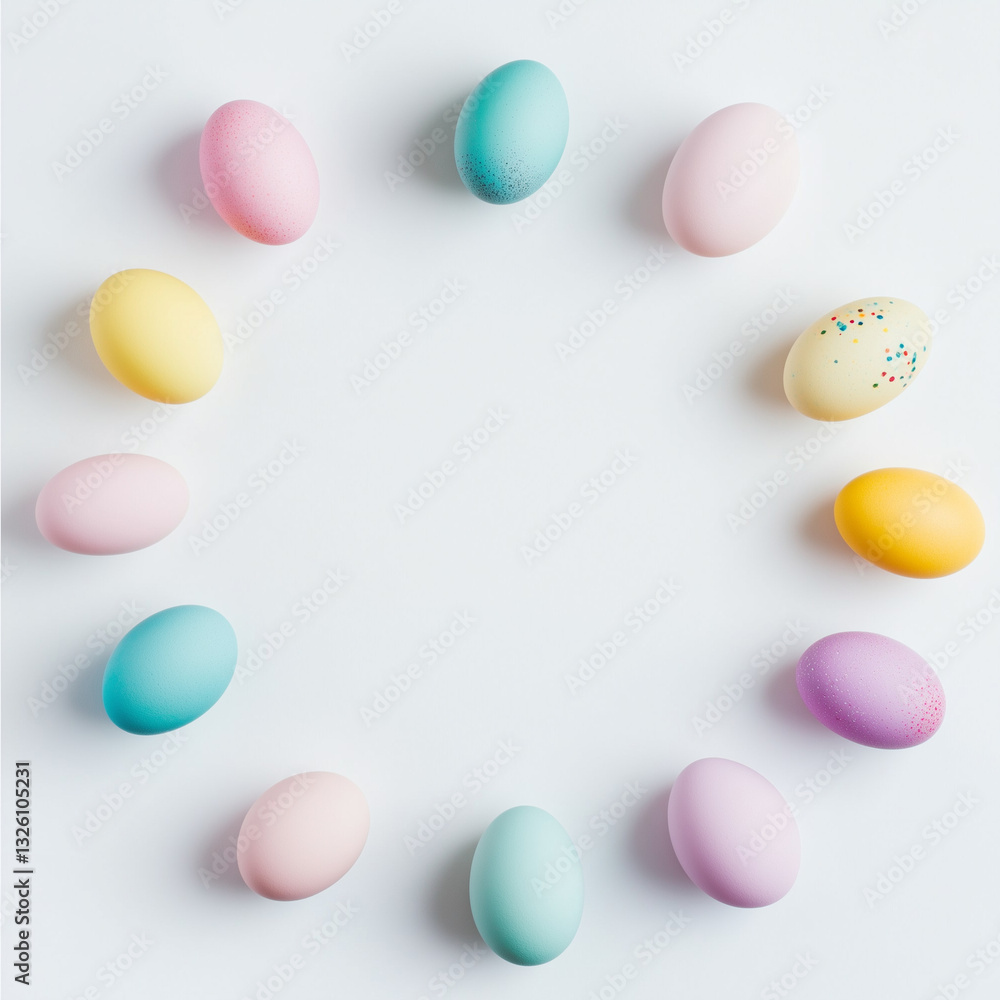 Spring composition with colored Easter eggs Spring composition with colored Easter eggs