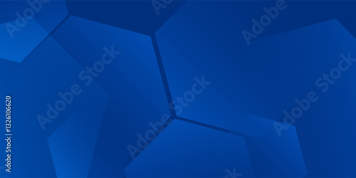 Modern abstract blue background with glowing geometric lines. Blue gradient hexagon shape design. Futuristic modern