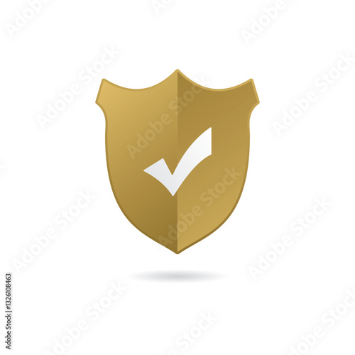 gold shield checklist vector design