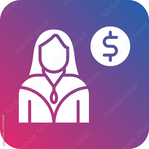 Female Croupier icon style