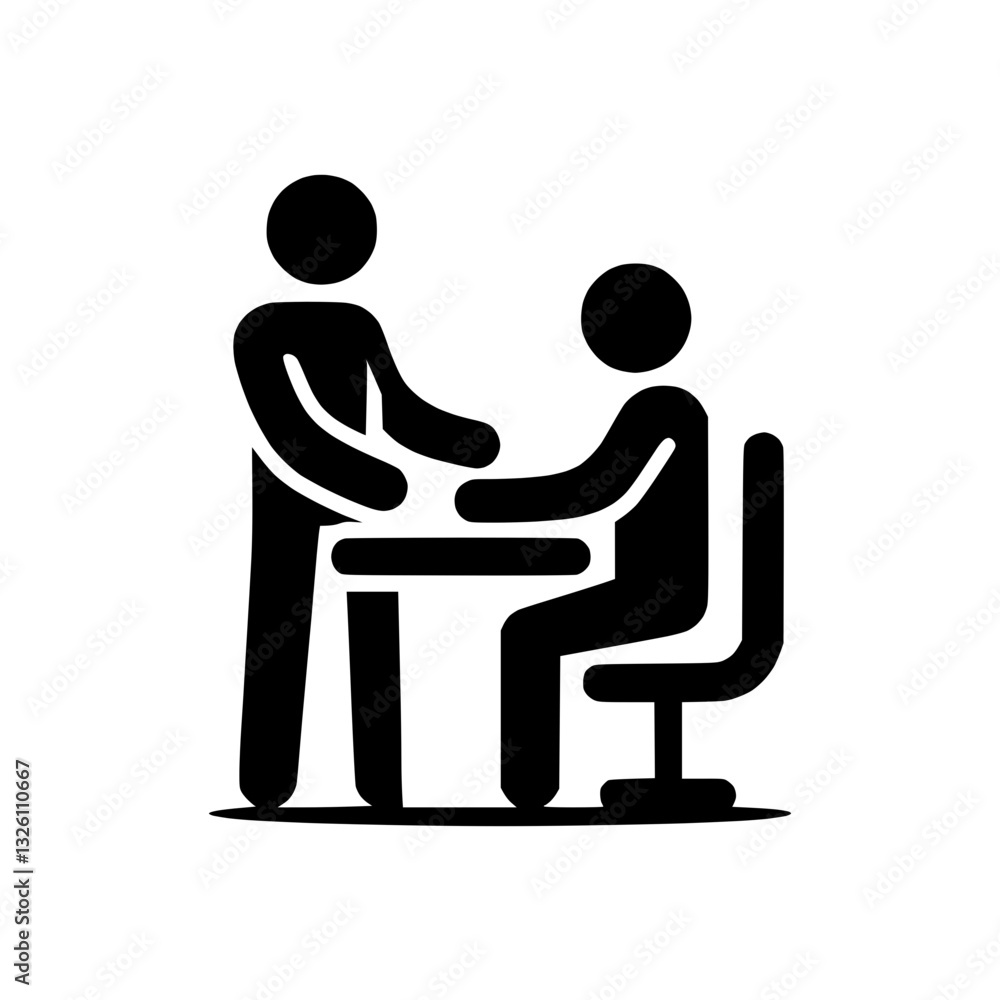 Fototapeta premium Consultation silhouette icon design for professional services and meetings